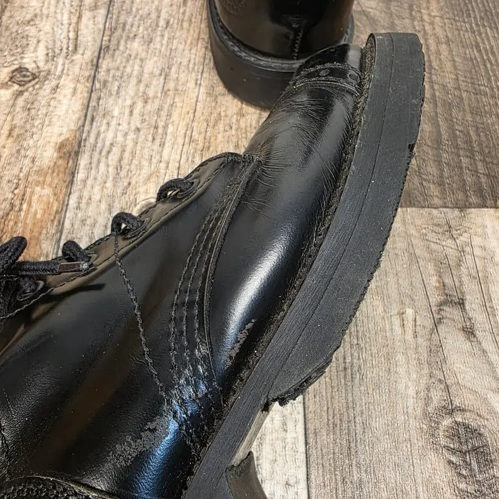 Vintage NaNa Industrial Boots Black Leather Lace Up Punk Goth Mens Size 8